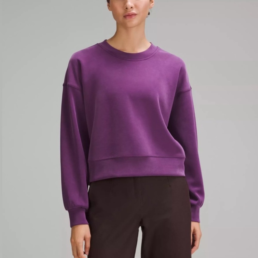 Lululemon Perfectly Oversized Softstreme Cropped Crew 8 Dramatic Magenta NWT